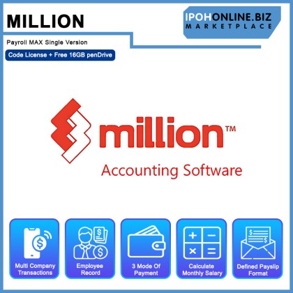 Million Software Payroll Maxi Single Version Code Licenses + Free 16GB PenDrive
